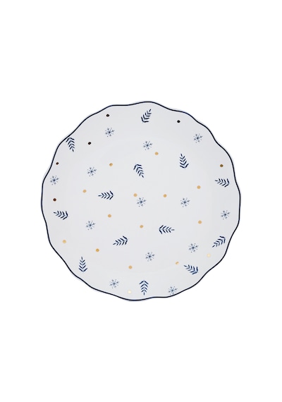 Emsan Infancy Snow New Year Yılbaşı New Bone 2'li Pasta Tabağı 20.5 Cm