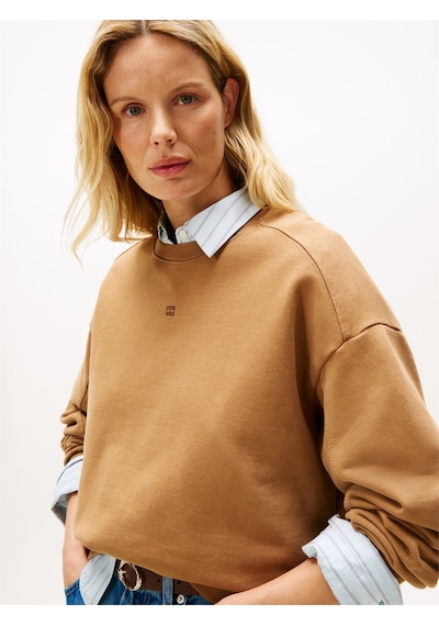 Tommy Hilfiger Tonal Flag Mdrn Terry Swtshrt Kadın Kahverengi Sweatshirt - Ww0ww45754 Tommy Hilfiger Tonal Flag Mdrn Terry Swtshrt Kadın Kahverengi Sweatshirt - Ww0ww45754