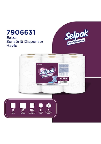 Selpak Professional Extra Sensörlü Havlu, 21 Cm, 135 Metre