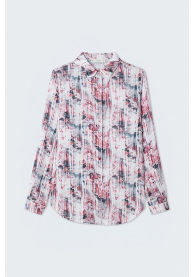 Sateen Desenli Klasik Gömlek - Bordo-137463