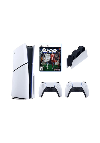 Playstation 5 Slim Standart 1 Tb+ 2. Beyaz Dualsense + Şarj + Ps5 Fc26 Cd İthalatçı Garantili
