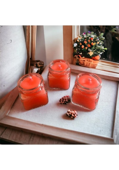 Bernami Vazo Pinterest 3'lü Özel El Yapımı Mini Boy Vanilyali Kokulu Mum Diğer