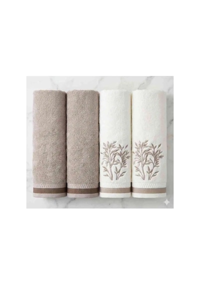 Özdilek Nev Bordado Best Hamam Set 4 Parça Bej Krem Çok Renkli