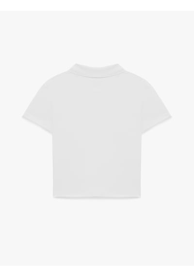 Koton Pamuklu Slim Fit Kısa Kollu Düğmeli Polo Yaka Tişört Beyaz 6sak50482ek