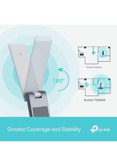 Tr Archer Tx50uh, Ax3000mbps Usb Adaptörü, Wi-fi 6, Usb 3.0, Çift Bantlı, Wpa3, Beamforming, Mu-mımo