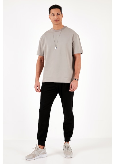 Buratti Pamuklu Bisiklet Yaka Relaxed Fit Basic Erkek T Shirt 5902610 Kül