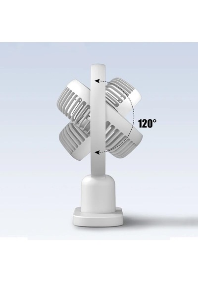 Hp-f01 Işıklı Vantilatör Usb Şarjlı Masaüstü Mini Fan 3 Kademeli Hız Ayarlı Kompakt Gövde Led Işık