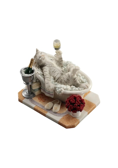 Küvet Keyfi Kedi Temalı Dekoratif Minyatür Biblo