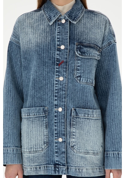 U.S. Polo Assn. Kadın Açık Mavi Jean Tunik Gömlek 50291134-DN0021