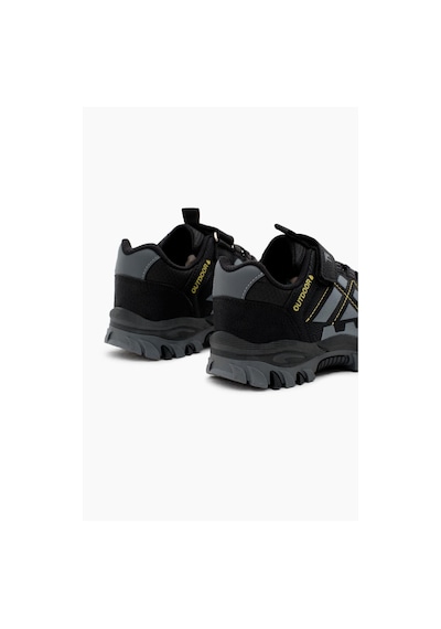 Tonny Black Termo Taban Su İtici Kumaş Cırtlı Çocuk Unisex Siyah Füme Trekking Ayakkabı Tbtmkd025 Siyah Füme