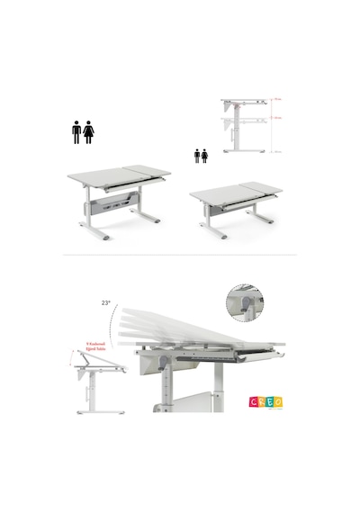 Vega Basic Yükseklik Ve Eğim Ayarlı Ekru Çalışma Masası, Çekmeceli Bilgisayar Ve Ofis Masası, Gri Gri Vega Basic Yükseklik Ve Eğim Ayarlı Ekru Çalışma Masası, Çekmeceli Bilgisayar Ve Ofis Masası, Gri Gri