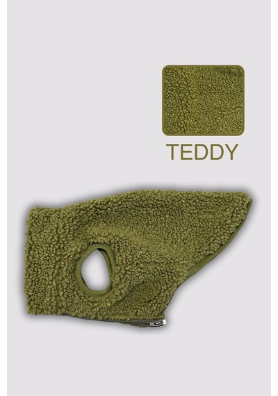 Köpek Kıyafeti - Fermuarlı Teddy Köpek Ceketi