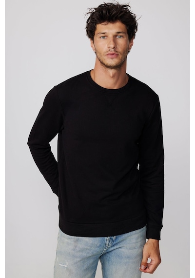 Tudors Unisex Relax Fit Rahat Kesim Pamuklu Basic Siyah Bisiklet Yaka Sweatshirt-32053-siyah Siyah Tudors Unisex Relax Fit Rahat Kesim Pamuklu Basic Siyah Bisiklet Yaka Sweatshirt-32053-siyah Siyah
