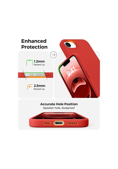 Apple iPhone 17e İle Uyumlu Telefon Kılıfı Kadife Iç Yüzey Soft Tasarım Lansman Kılıf Kırmızı