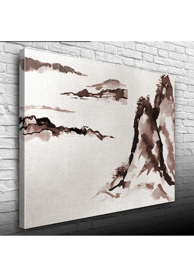 Karla Kaplı Kayalıklar Yağlıboya Kanvas Tablo 50 X 70