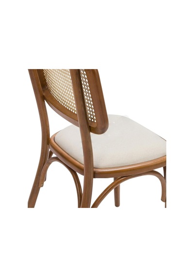 Sofa Hazeranlı Ahşap İskandinav Sandalye Ceviz - Beyaz