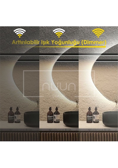 Nuun Dekor 90cm Dokunmatik On/off Ledli Ayna Dimmer Şeffaf