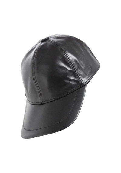 Unisex %100 Deri Arkadan Ayarlanabilir Baseball Kep Şapka Siyah