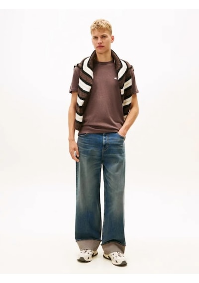 Tommy Hilfiger Tjm Reg Badge Tee Ext Erkek Kahverengi T-shirt - Dm0dm22667 Kahverengi