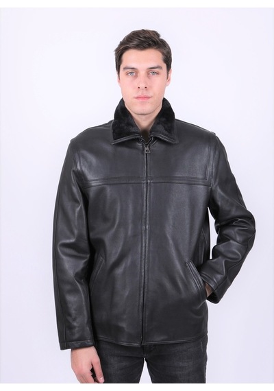 New Zaya Leather Erkek Siyah Deri Mont Hakiki Deri (468606706) Siyah
