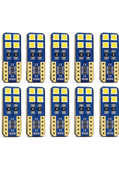 10 Adet T10 W5w Led Ampul - Ultra Uzun Ömürlü Beyaz Plaka Ve Tavan Aydınlatması