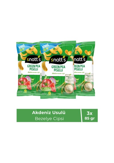 Akdeniz Usulü Yeşil Bezelye Atıştırmalık Cips 85 Gr X3 Adet