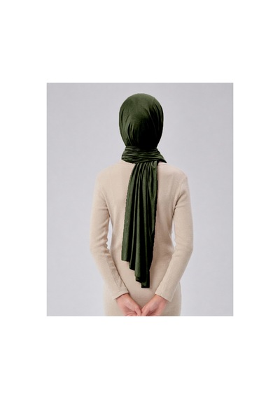 Sonbaharmoda Kız Çocuk Penye Şal, Viskon Likralı, 60x150 Cm, 10-12 Yaş, Tesettür Şal. Haki