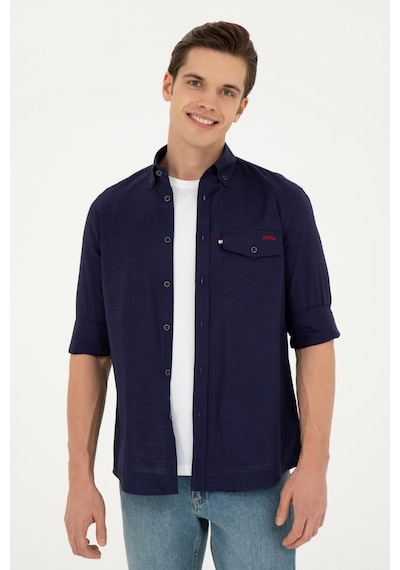 U.s. Polo Assn. Erkek Lacivert Gömlek Desenli 50283364-vr033 Lacivert