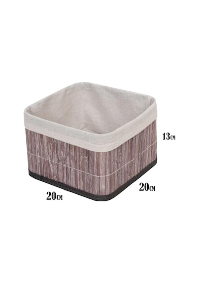 Bambu Çok Amaçlı Saklama Kutusu Düzenleyici Kare Organizer, Dekoratif Bambu Düzenleyici Gri 20x20x13cm Diğer