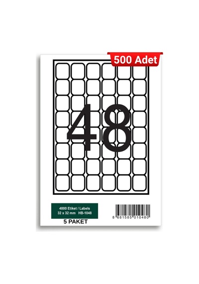 Herboy Hb-1048 32 X 32 Mm A4 Laser Etiket 500 Adet