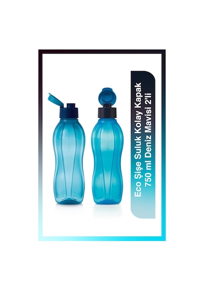 Tupperware  Eco Şişe Suluk Kolay Kapak 750 ml Deniz Mavisi 2'li