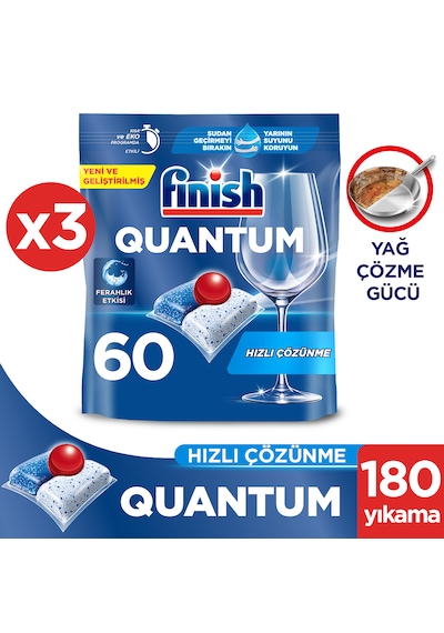 Finish Quantum 180 Tablet Bulaşık Makinesi Deterjanı (60 x 3)