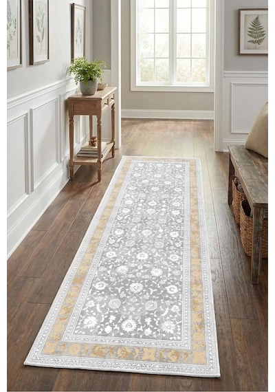 Yıkanabilir Yolluk 130 Açık Gri