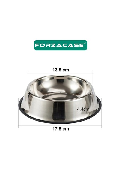 Forzacase 17 Cm 250 Ml Kedi Köpek Metal Mama Ve Su Kabı - Fc033