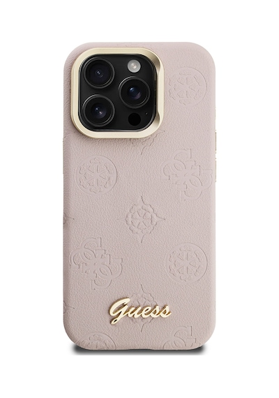 Apple Uyumlu iPhone 15 Pro Kılıf Guess Lisanslı M-safe Şarj Özellikli Kamera Standlı Peony Kapak Pembe