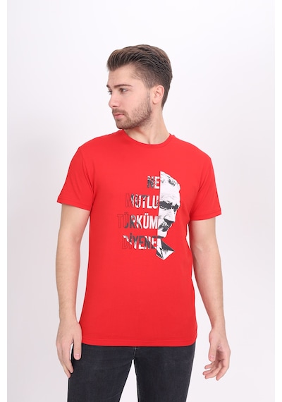 Toontoy Unisex Baskılı Tişört Kırmızı