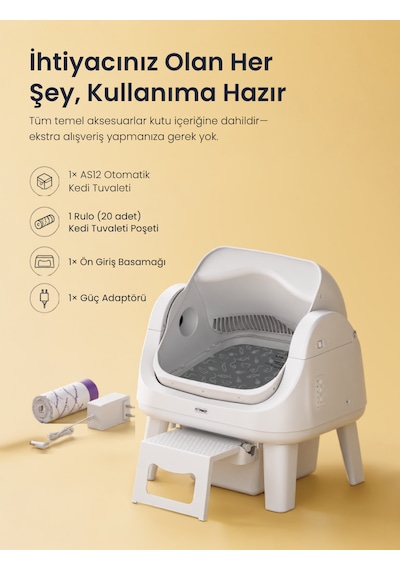 Petpivot Autoscooper As12 Lite Akıllı Otomatik Kedi Tuvaleti