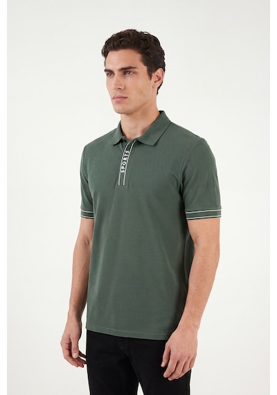 Buratti Pamuklu Regular Fit Yarım Fermuarlı Polo T Shirt Erkek Polo Yaka T Shirt 5904073 Nefti