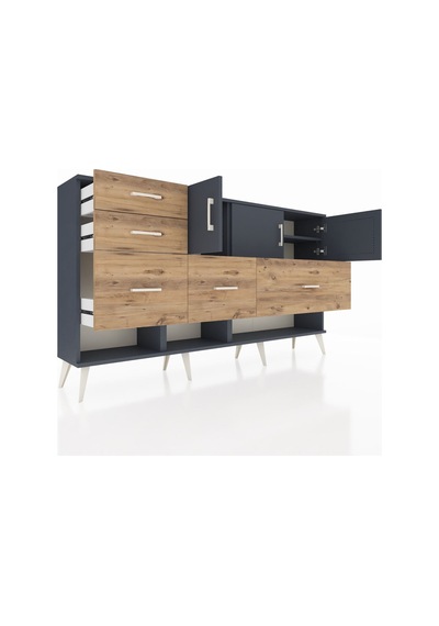 Arges Konsol 3 Raflı 5 Çekmeceli 3 Kapaklı 176x30x99 Antrasit-antrasit/çam Antrasıt/atlas Çam - Antrasıt Arges Konsol 3 Raflı 5 Çekmeceli 3 Kapaklı 176x30x99 Antrasit-antrasit/çam Antrasıt/atlas Çam - Antrasıt