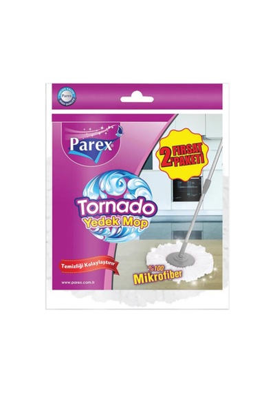 Parex Tornado Mop Yedek 1+1 - 8 Adet Tarı