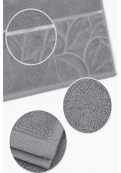 El Yüz Havlusu 50x90 Cm Kısmi Kadife Lunaria Collection 230 Gr Gri