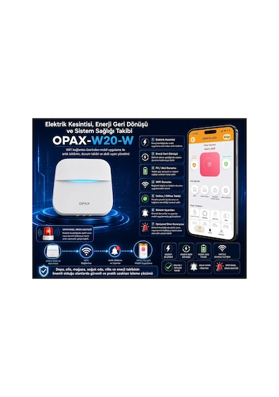 Opax-w20-w Siyah Bgr-09 Kablosuz Sirenli Akülü Wifi Ev Ve İşyeri Alarm Seti