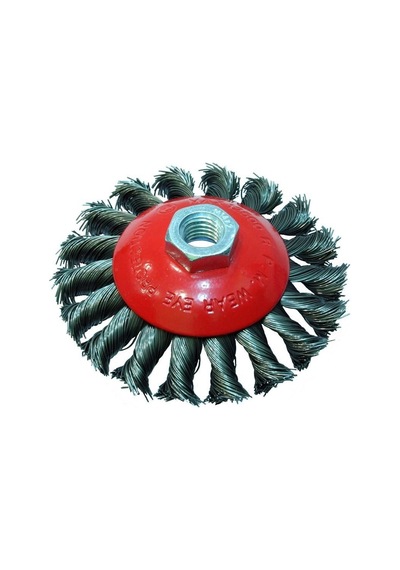 Gri Burma Telli M14 Vidalı Daire Fırça 100 Mm