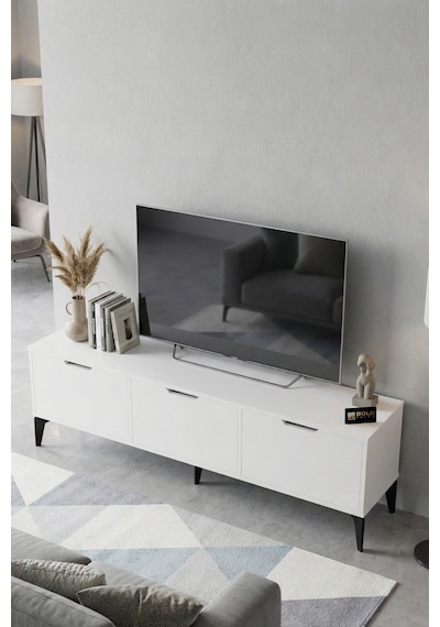 Beyaz Suntalam Tv Sehpası 160x35 Cm