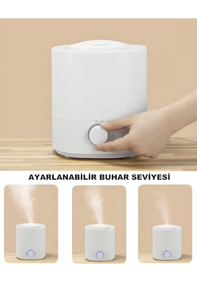 Robeve 2.5 Lt Hava Nemlendirici Buhar Makinesi Ultrasonik Difüzör Oda Nemlendirici Hava Nemlendiricisi Ortam Nemlendir