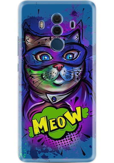 Huawei Mate 10 Pro Kılıf Silikon Super Meow 1715