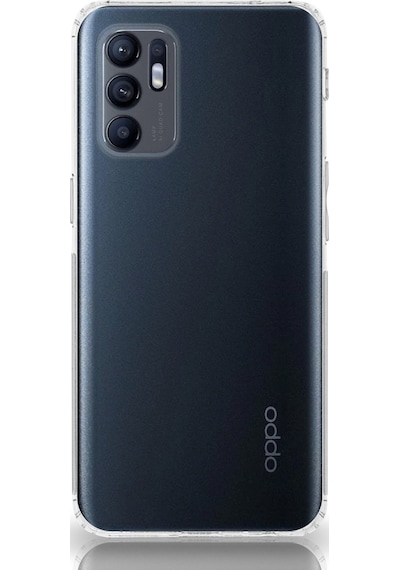 Oppo Reno 6 4G Kılıf Kamera Korumalı Tıpalı Şeffaf Silikon Kapak