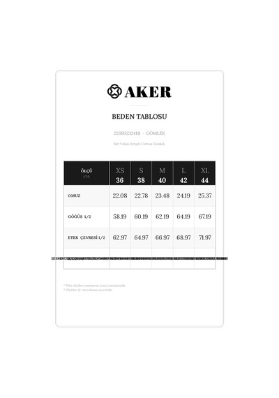 Aker Sırtı Volan Detaylı Cotton Gömlek Beyaz Beyaz