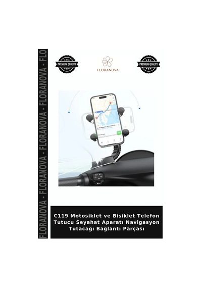 C119 Motosiklet Ve Bisiklet Telefon Tutucu Seyahat Aparatı Navigasyon Tutacağı Bağlantı Parçası