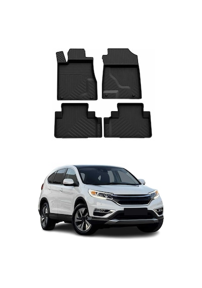 Honda Cr-v 4 2013-2019 Uyumlu 4d Havuzlu Paspas Kauçuk Siyah 4 Parça